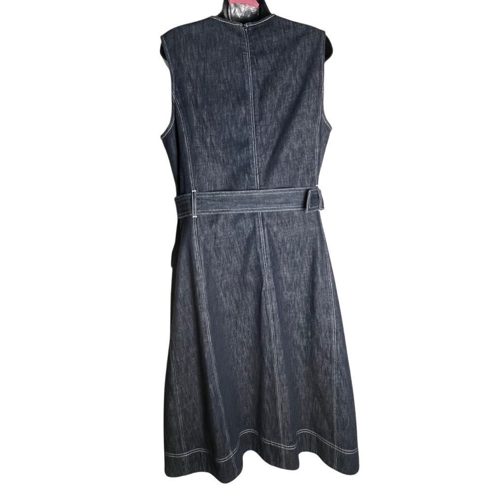 Polo Ralph Lauren Rigid Japanese Denim Indigo Fit Flare Belted Dress Contrast 14 - Picture 7 of 15